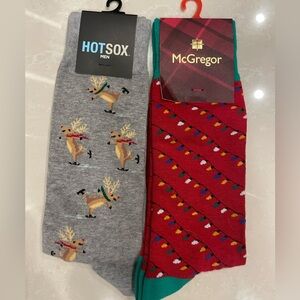 2 Pairs of Men’s Christmas Socks - Hot Sox and McGregor